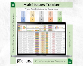 Issue Tracker Spreadsheet Dashboard Root Cause Analysis Excel Google Sheets Template