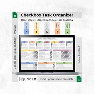 All-in-One Task Organizer Excel Google Sheets Checklist Planner