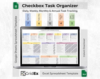 All-in-One Task Organizer Excel Google Sheets Checklist Planner