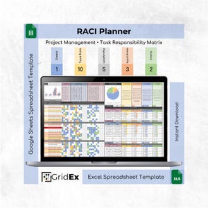 RACI Matrix Google Sheets: Projektmanagement Aufgaben Tracker (Digitaler Download)