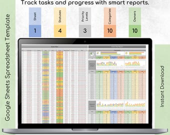 Action Plan Tracker: Project Task Manager Excel & Google Sheets
