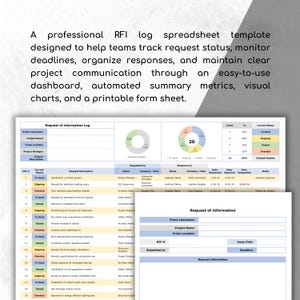 Basic Rfi Tracker RFI Log Spreadsheet Excel Google Sheets Request Tracker Deadline ...