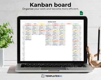 Kanban Board Excel Template: Project & Task Management (Digital Download)