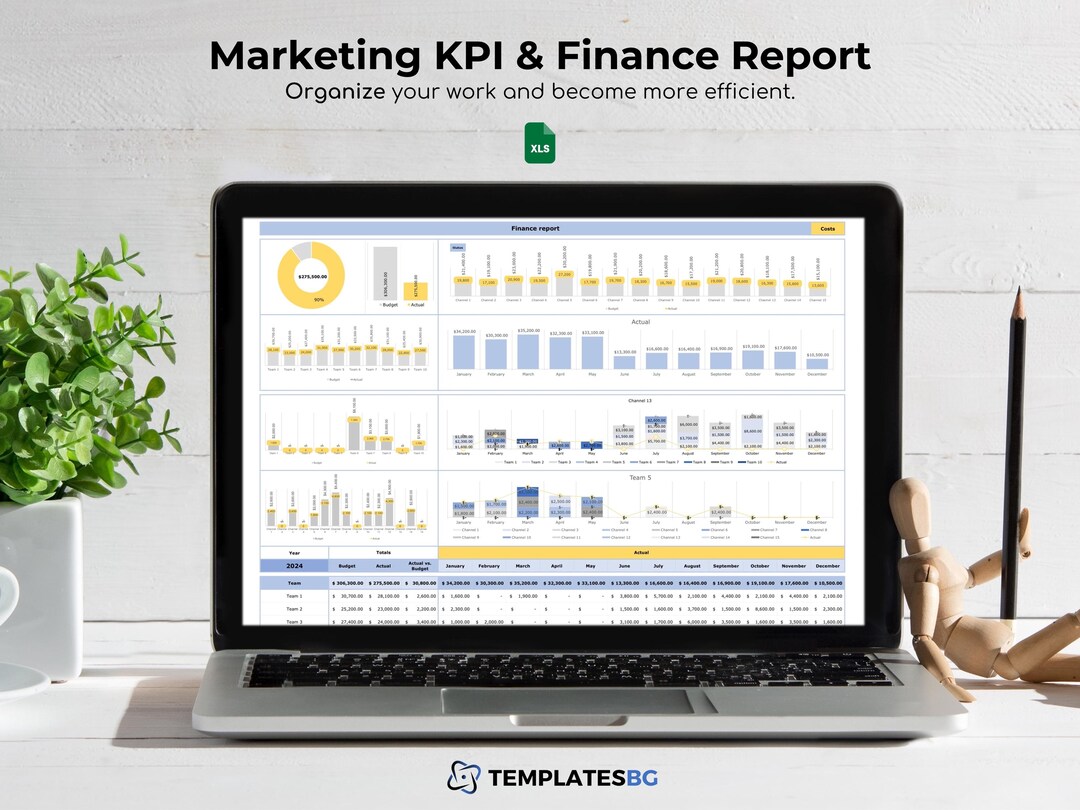 Marketing Report Excel Spreadsheet: Marketing Tracker With Financial ...