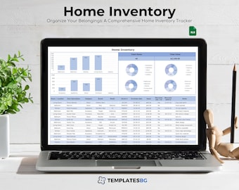 Home Inventory Tracker Excel Spreadsheet: Home Inventory List for Household Inventory Management | Bookkeeping Template Home Inventory Log