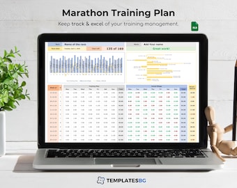 Marathon Training Plan Spreadsheet: Running Tracker (Excel Template)