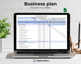Business Planner Excel Template: Small Business Gantt Chart (Digital Download)
