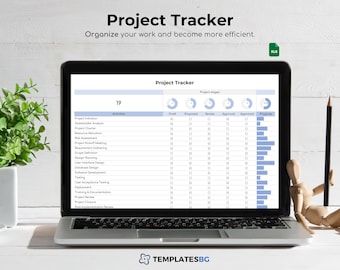 Project Tracker Excel Spreadsheet: Task Management (Digital Download)