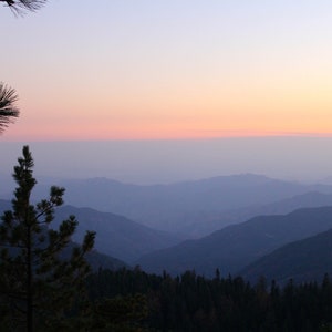 Sequoia National Park; Sunset over the Mountains