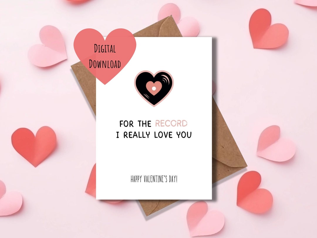 Cute Printable Valentines Day Card, Valentines Day Card for Him or Her ...