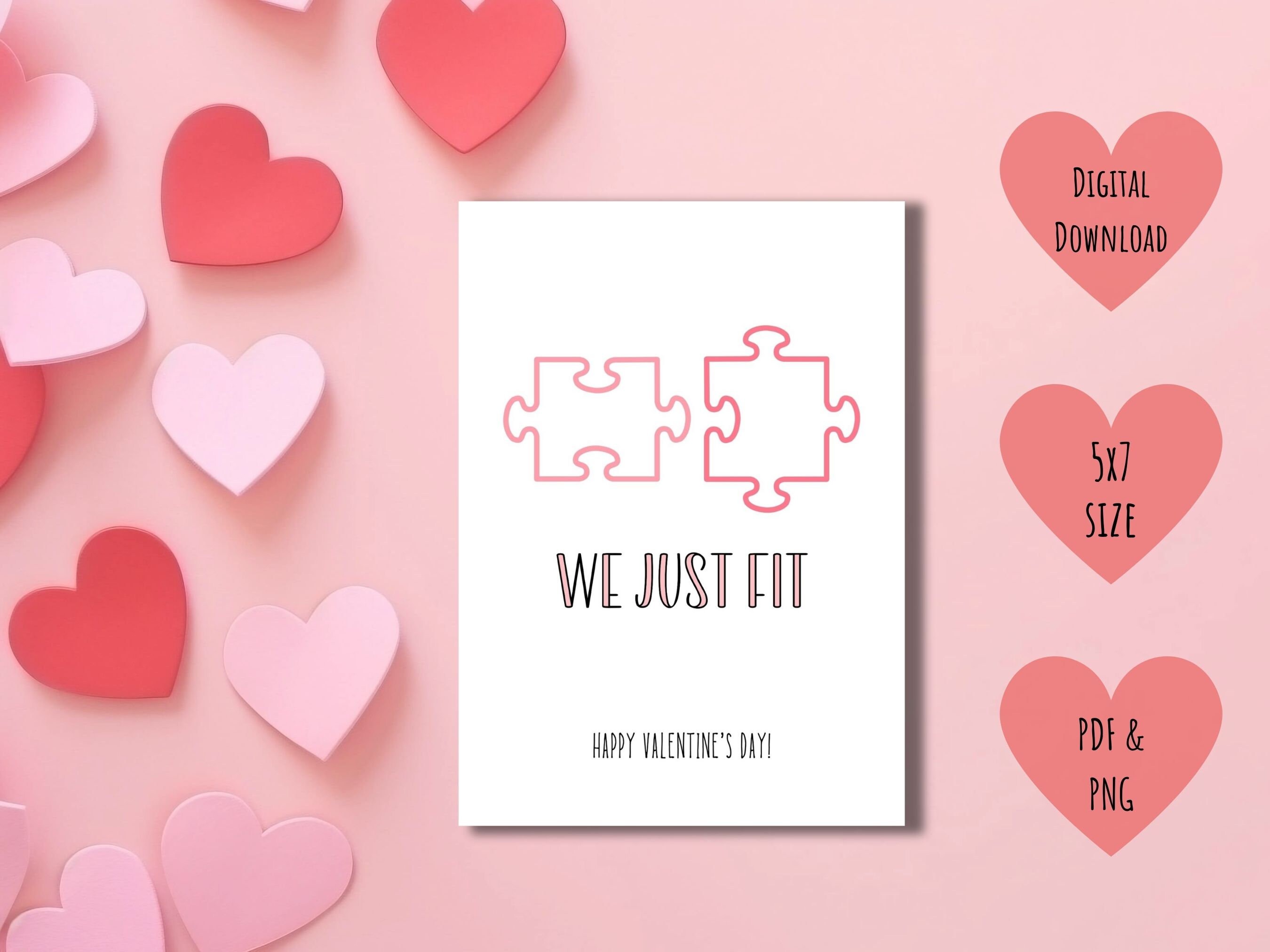 Cute Printable Valentines Day Card, Valentines Day Card for Him or Her ...