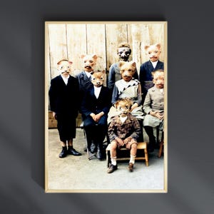 Vintage Halloween Colorized Photo Printable Creepy Costume Picture Spooky Halloween Wall Art 1930s Weirdcore Print JPG Digital Download
