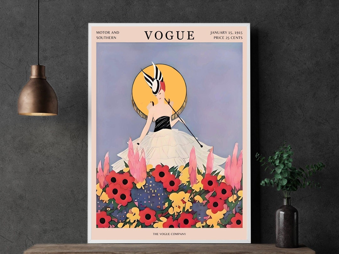 Vintage Vogue Print Vogue Magazine Cover Vogue Poster Vogue Etsy Il 1080xN.5459273215 Kski