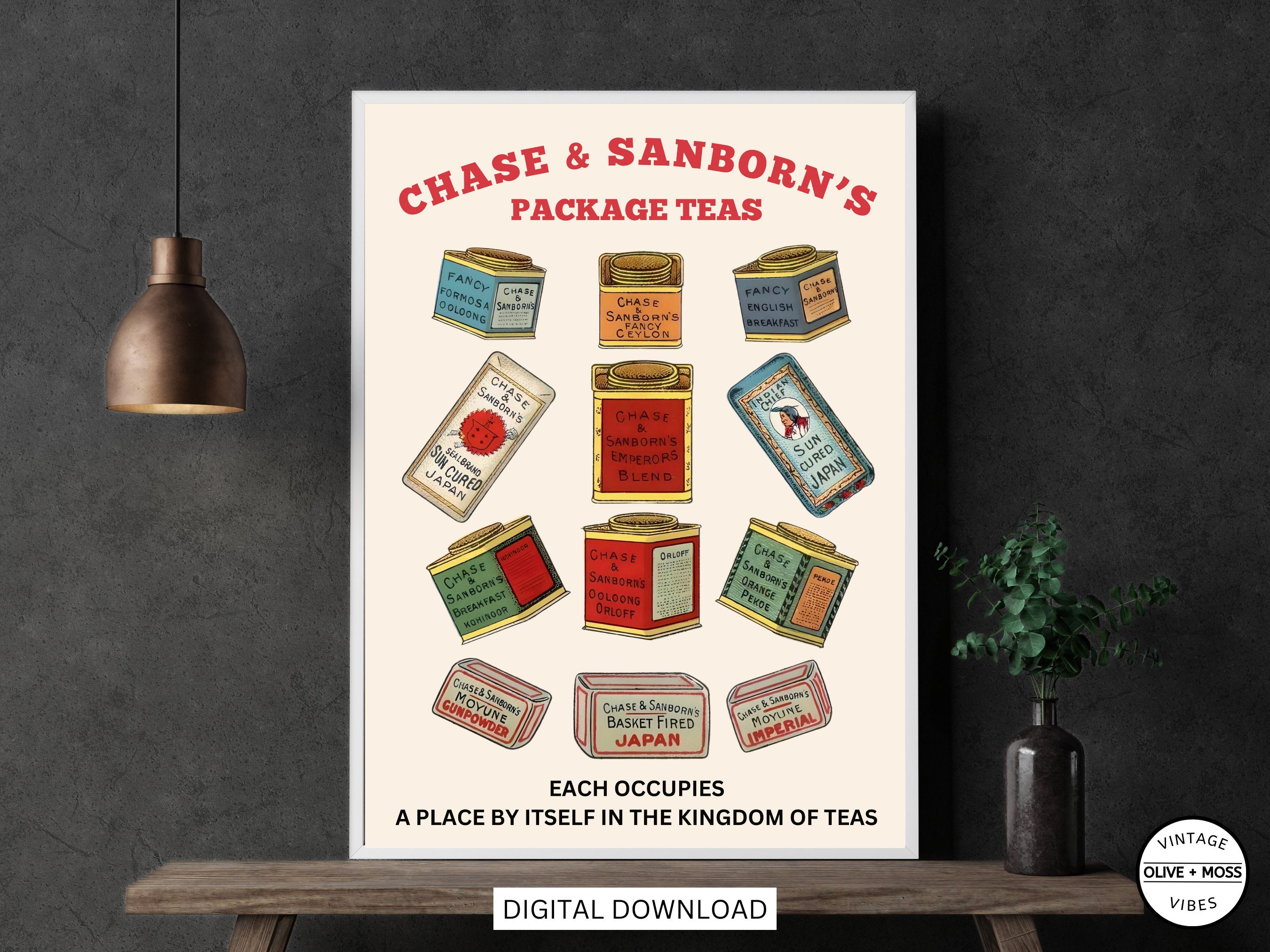 Tea Poster Printable Vintage Ad Print Colorful Wall Art Kitschy Kitchen ...