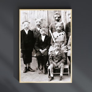 Vintage Halloween Photo Printable 1930s Creepy Costume Picture Spooky Halloween Wall Art Oddities and Curiosities Print JPG Digital Download