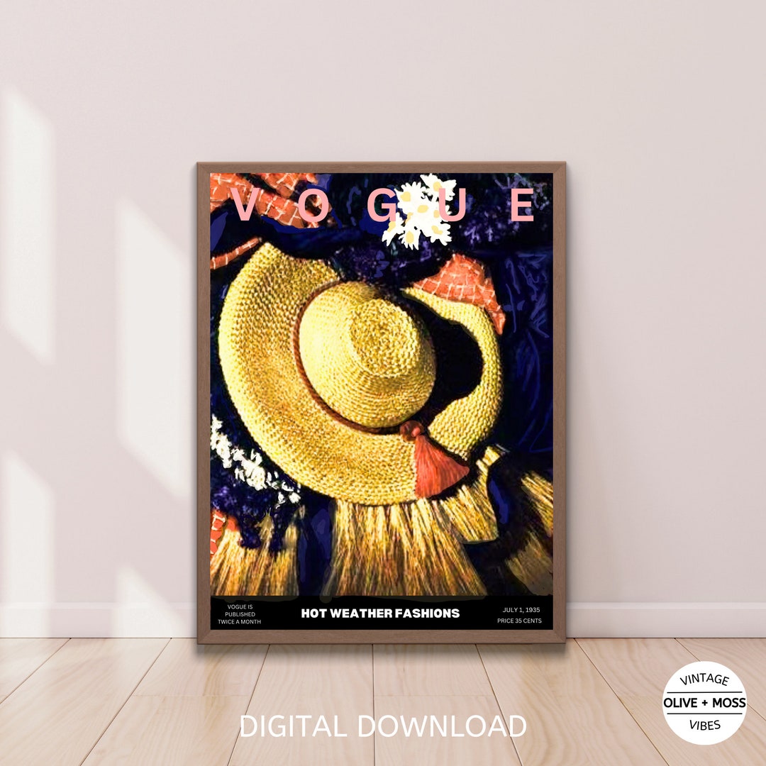 Vintage Vogue Poster Vogue Magazine Cover Luxury Fashion Etsy