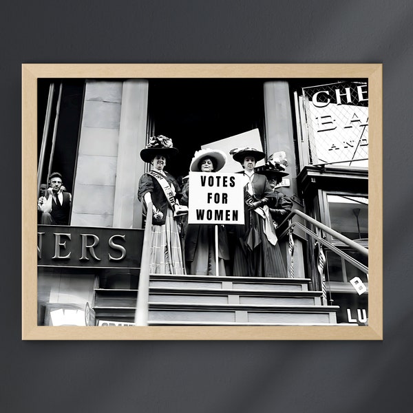 Suffragette Poster Womens Rights Print Printable Feminist Movement Digital Print Voting Equality for Women Vintage Photo Feminism Wall Art