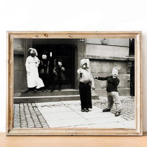 Vintage Halloween Photo Creepy Old Photograph Spooky Halloween Print Scary Costume Picture Weird Halloween Wall Art Eerie Poster Digital Art