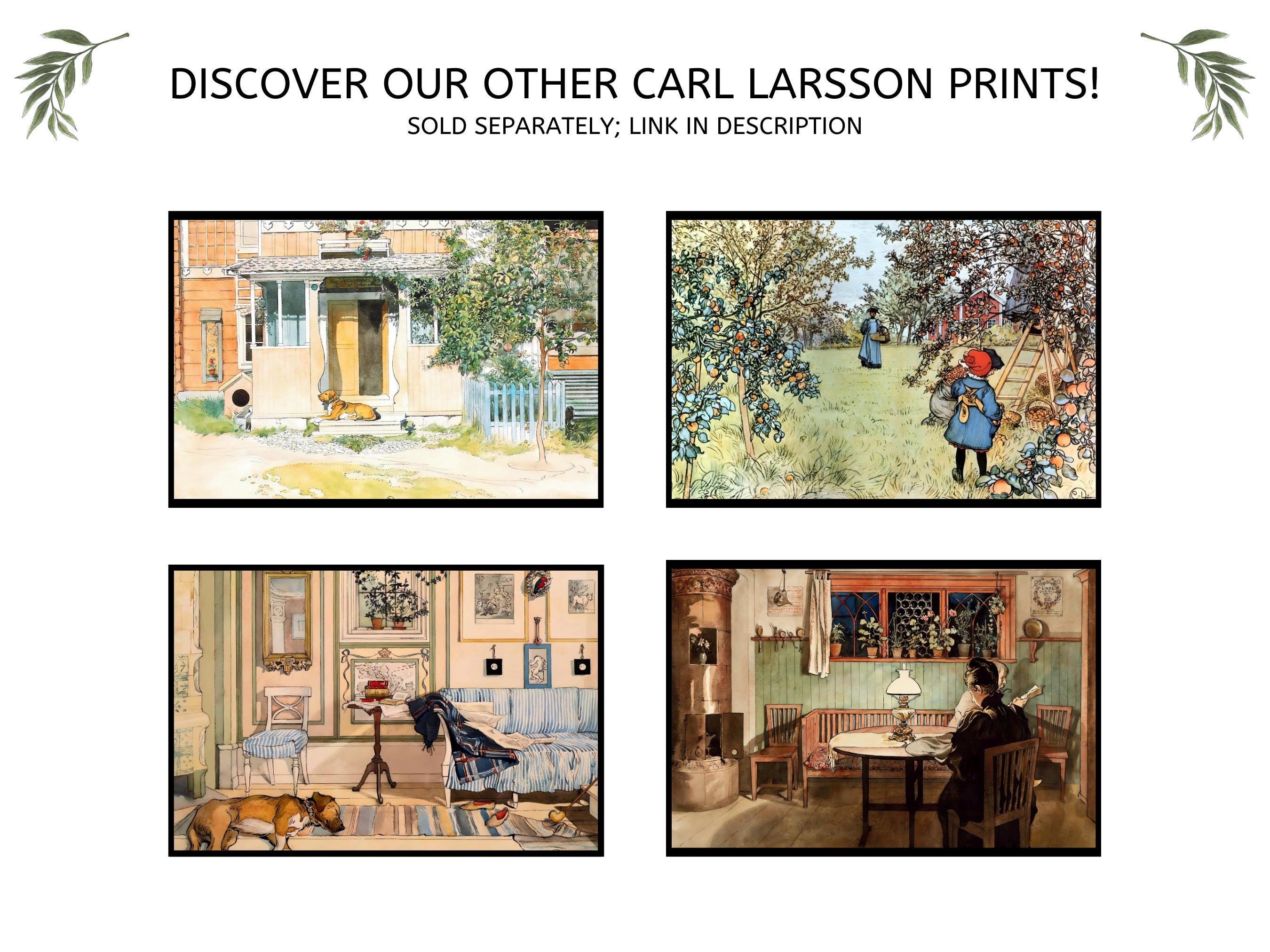 カール ラーション ／Carl Larsson／ 大きな白樺の木の下でランチ カール・ラーソン作「大きな白樺の木の下での朝食」デジタルプリント