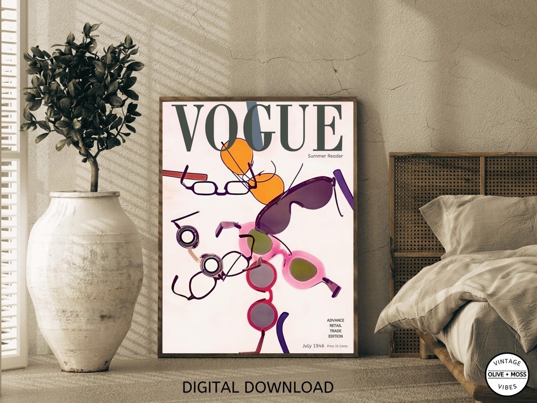 Vogue Printable Art Vintage Vogue Poster Pink Vogue Poster - Etsy