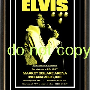 Elvis Presley LAST SHOW 1977 Konzertplakat + Karte. Fertig zum Einrahmen! Musikgeschichte!
