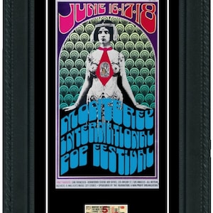 Pôster e ingresso do concerto da Ilha de Wight 1970 prontos para emoldurar! Histórico. Janis, Hendrix, o quem