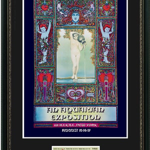 WOODSTOCK 1969 Konzertplakat + Ticket, fertig zum Einrahmen! erste Ausgabe. restauriert, frisch und schön