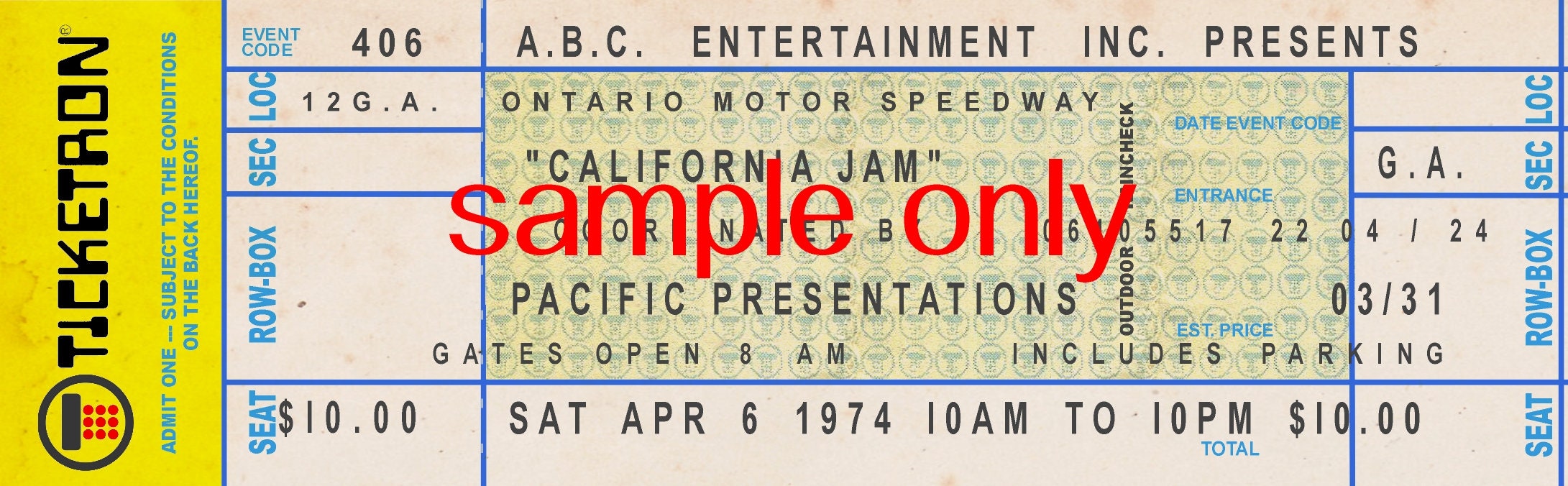 California Jam I 1974 Concert Poster + Ticket. Ready to Frame - Etsy