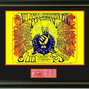 Atlanta Pop Festival 1969 Konzertplakat + Ticket, fertig zum Einrahmen! geführter Zeppelin, Janis, Cocker, Brubeck, ccr