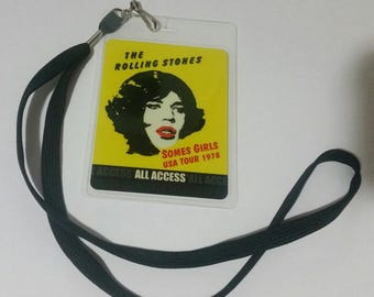 Rolling Stones 1978  Backstage Pass  2-sided with signatures!   stage commemorative item look!