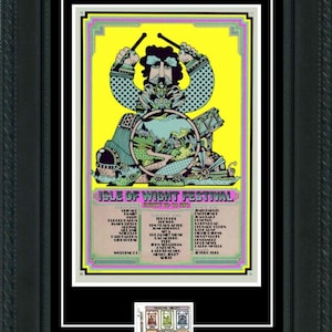 Isle of Wight 1970 Konzert Poster & Ticket Fertig zum Einrahmen! Historisch. hendrix, Türen, the who