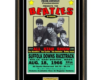 The Beatles Real Original Concert Ticket 1966 Suffolk Downs PSA 7