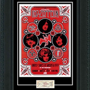 Led Zeppelin Konzertplakat + Karte 1977 Setaball Werk, Seite, Bonham,
