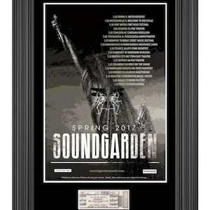 Soundgarden "The Last" Konzert Poster + Ticket fertig zum einrahmen! Detroit Cornell Perle