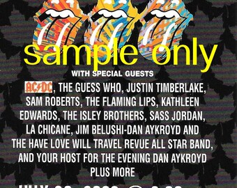 Rolling Stones SARS 2003 Concert Poster & Ticket Toronto Ready to