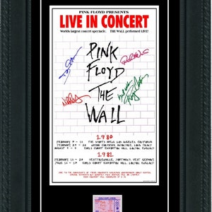 Pink Floyd 1980 Konzert Poster & Ticket The Wall Fertig zum Rahmen! Historisch. w/Signaturen!