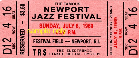 Newport Jazz Festival 1969 Concert Poster & Ticket Ready to Frame