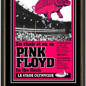 Pink Floyd 1977 Montreal Poster & Karte Rahmenfertig! Historisch.