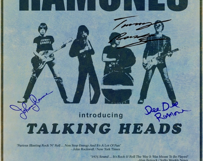 the Ramones 1975 Concert poster CBGBs New York City. punk, clash. with signatures