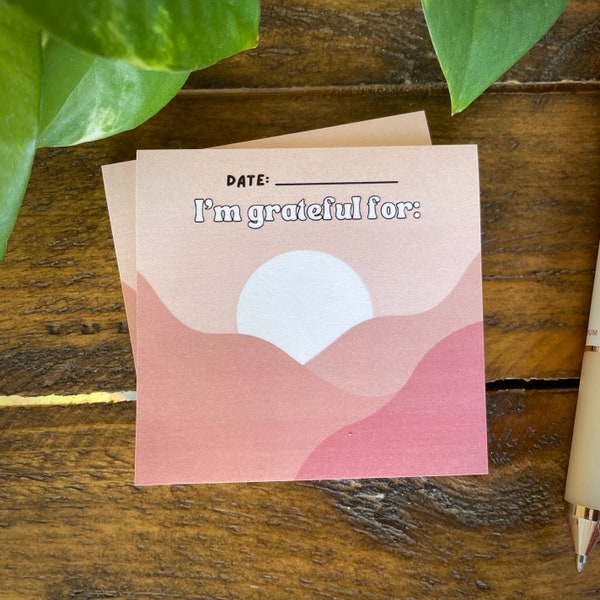 Gratitude Sticky Notes (2-pack) | Gratitude Post-It Pads | Uplifting Gift | Stationary | Personal Development Tools | Post-it Pad
