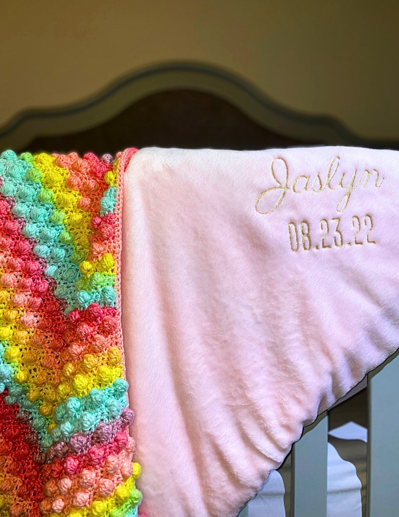 Handmade Crochet Baby Blanket With Customization Options Etsy