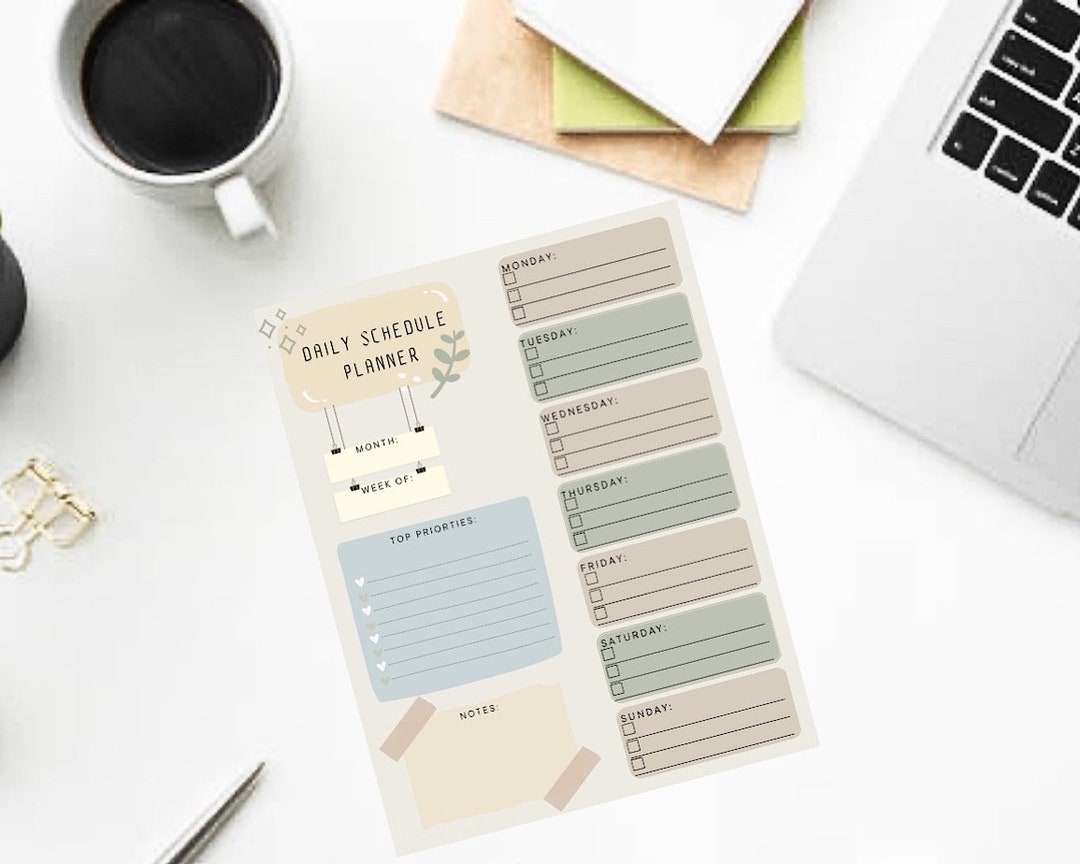 Printable Daily Schedule Planner Template - Etsy UK