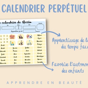 Perpetual calendar for children | Learn time while having fun |