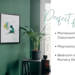 Montessori Wall Art - Set of 12 Quotes & Images Inspired by Maria Montessori, Modern Playroom and Classroom Decor image 8