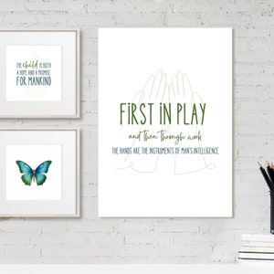 Montessori Wall Art - Set of 12 Quotes & Images Inspired by Maria Montessori, Modern Playroom and Classroom Decor image 4