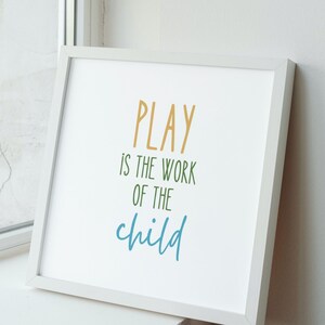 Montessori Wall Art - Set of 12 Quotes & Images Inspired by Maria Montessori, Modern Playroom and Classroom Decor image 3