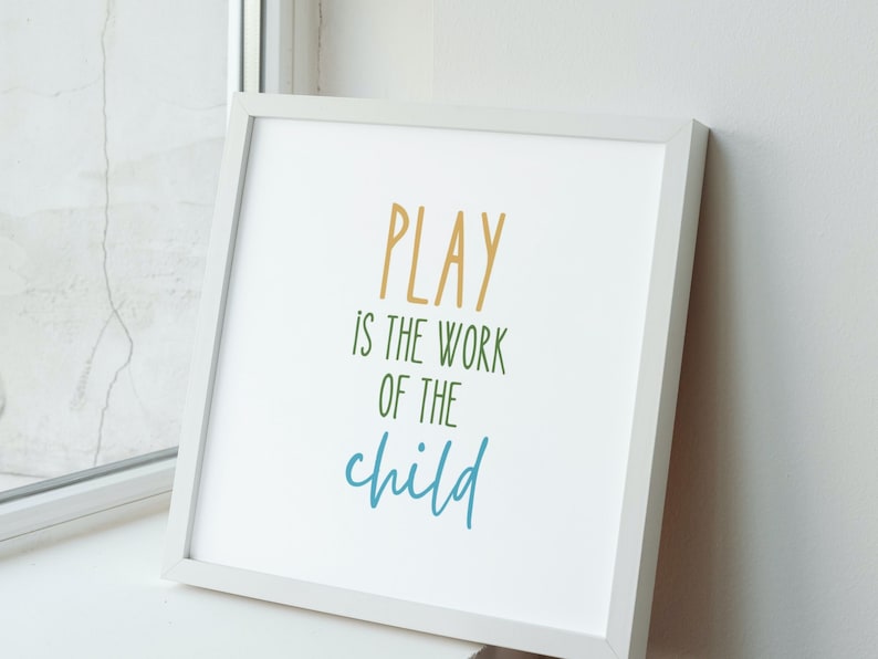 Montessori Wall Art - Set of 12 Quotes & Images Inspired by Maria Montessori, Modern Playroom and Classroom Decor image 3