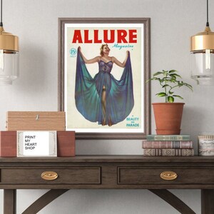 3 Prints - 1937 Allure Magazine Prints - 3 Sizes - Digital Download JPG - Print From Home Art - Vintage Magazine - Art PinUp Deco Wall Art