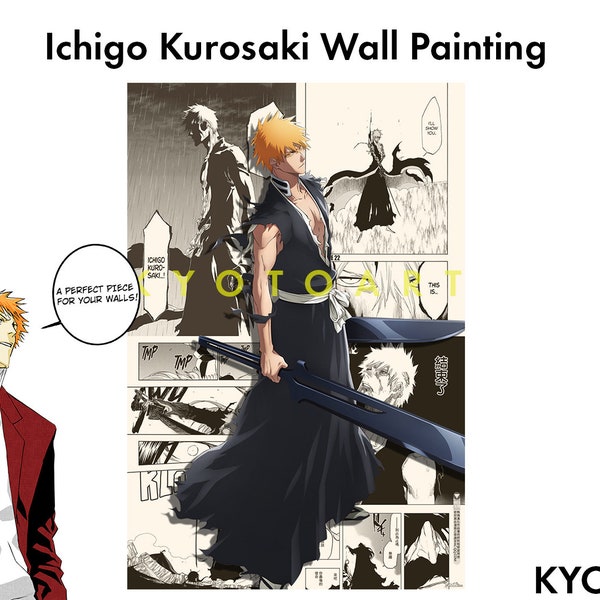 Ichigo Anime Manga Wall Paint | Bleach Anime Wall Paint Kit | Kurosaki Ichigo Manga Wall Poster | Anime Manga Panel Decor | Anime Manga Room