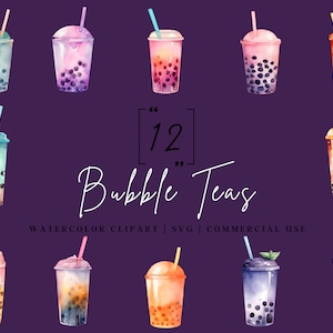 Bubble Tea Clipart | Boba Tea Clipart | Flavored Bubbles | Tea Clipart | Bubble Bar | Milktea Clipart | Pod Clipart | Bubble Tea | Boba Tea